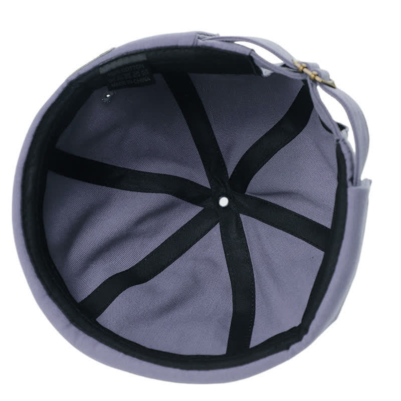 Verstellbare, randlose Docker-Cap aus Canvas mit Denim-Aufnäher - image 4