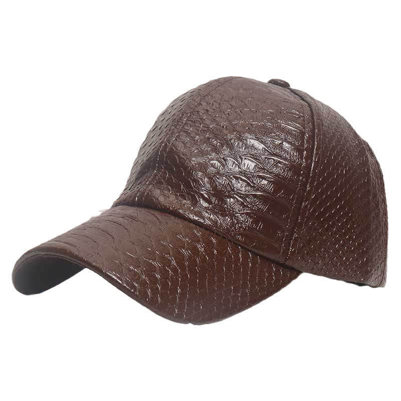Baseballkappe aus Kunstleder mit Krokodilprägung - Kaffee - M (22"-22 7/8") - image 2