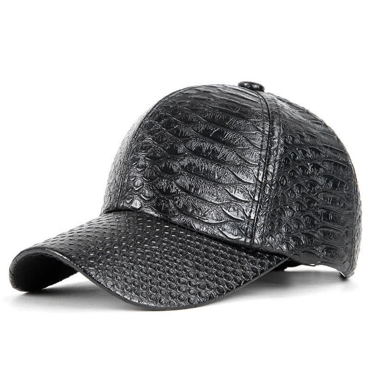 Baseballkappe aus Kunstleder mit Krokodilprägung - Schwarz - M (22"-22 7/8") - image 0