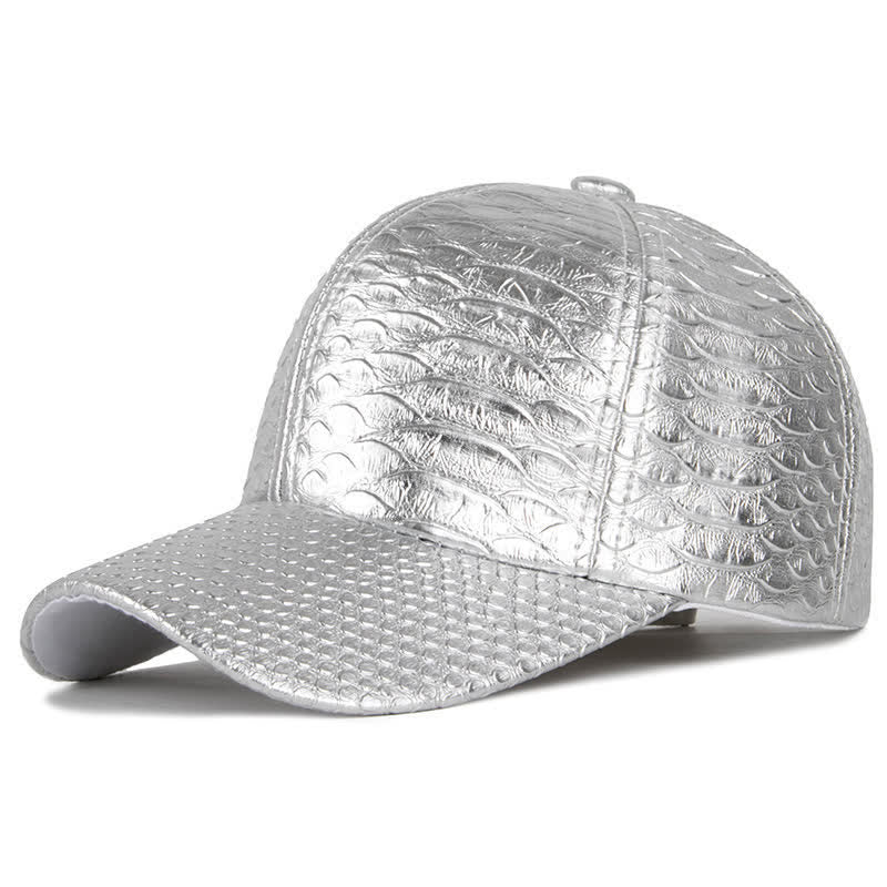 Baseballkappe aus Kunstleder mit Krokodilprägung - Silber - M (22"-22 7/8") - image 5