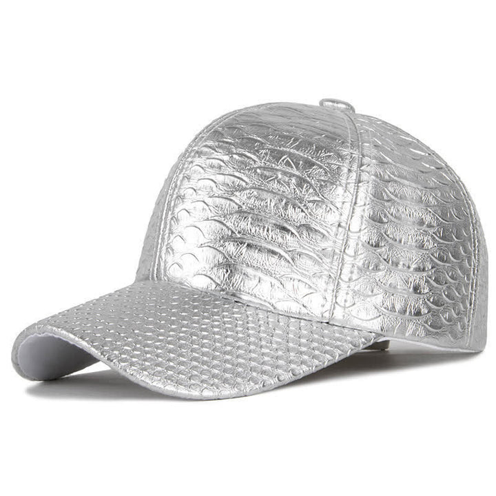 Baseballkappe aus Kunstleder mit Krokodilprägung - Silber - M (22"-22 7/8") - image 5