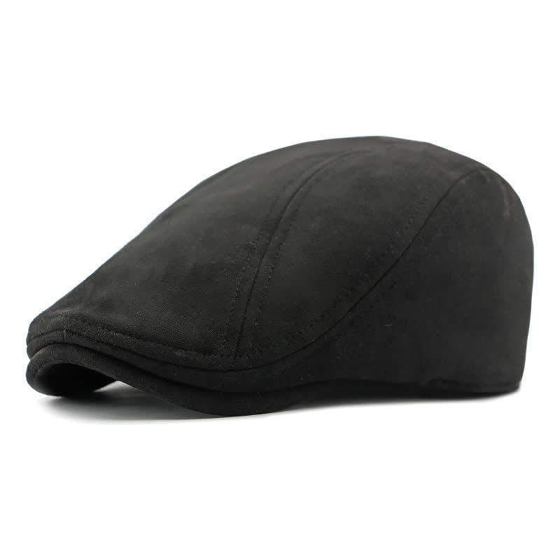 Unisex-Baskenmütze aus zeitlosem Wildleder im Vintage-Stil mit Ivy-Muster - Schwarz - Verstellbar (21 5/8"-23 1/4") - image 9