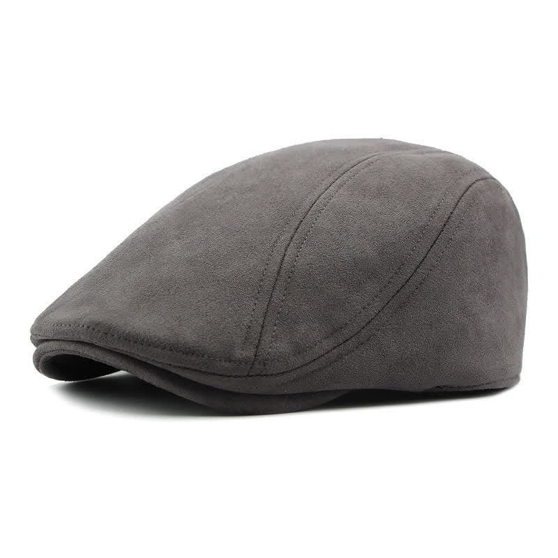 Unisex-Baskenmütze aus zeitlosem Wildleder im Vintage-Stil mit Ivy-Muster - Grau - Verstellbar (21 5/8"-23 1/4") - image 10