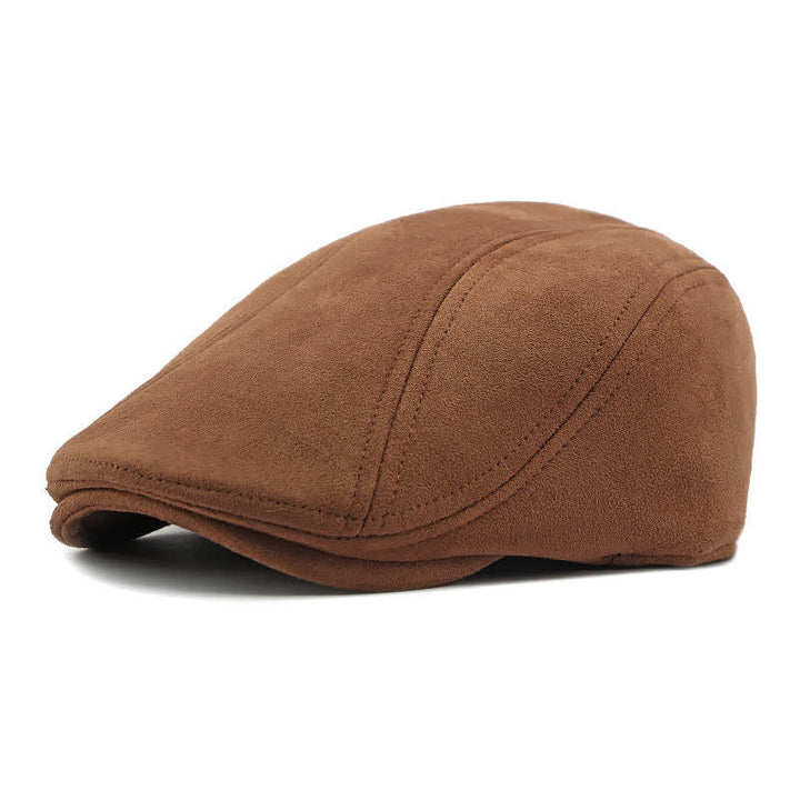 Unisex-Baskenmütze aus zeitlosem Wildleder im Vintage-Stil mit Ivy-Muster - Kaffee - Verstellbar (21 5/8"-23 1/4") - image 0