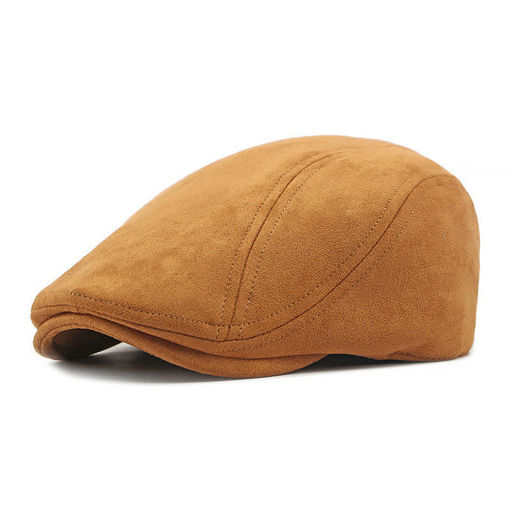 Unisex-Baskenmütze aus zeitlosem Wildleder im Vintage-Stil mit Ivy-Muster - Kamel - Verstellbar (21 5/8"-23 1/4") - image 11