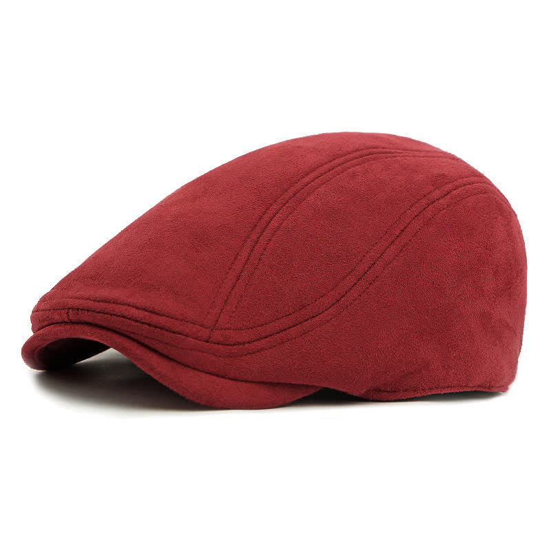Unisex-Baskenmütze aus zeitlosem Wildleder im Vintage-Stil mit Ivy-Muster - Wein - Verstellbar (21 5/8"-23 1/4") - image 13