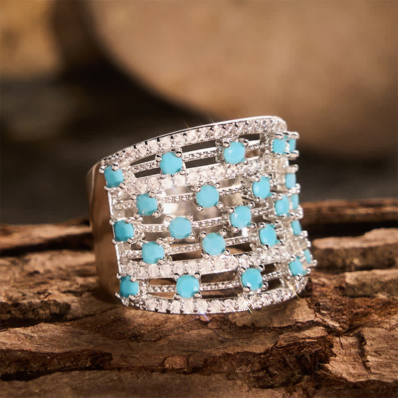 Breiter Statement-Ring für Damen mit Pavé-Zirkonia - image 4