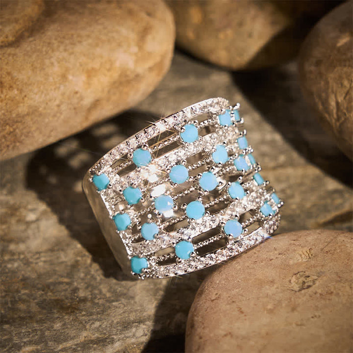 Breiter Statement-Ring für Damen mit Pavé-Zirkonia - image 2
