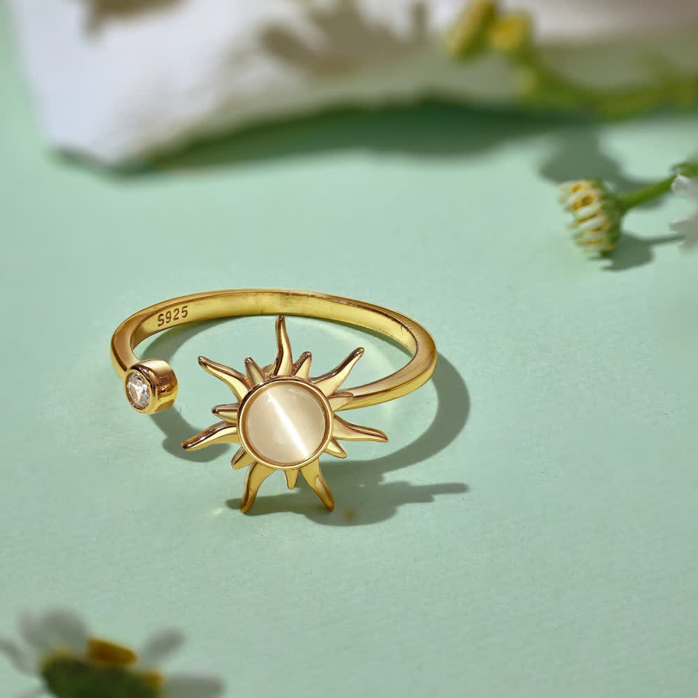 Drehbarer, himmlischer, verstellbarer Fidget-Ring zur Angstlinderung - Gold - 926 Silber - image 4