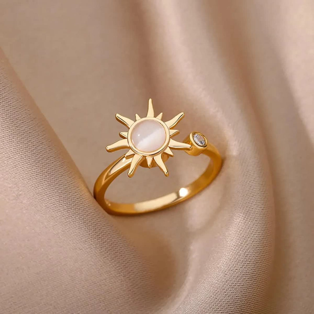 Drehbarer, himmlischer, verstellbarer Fidget-Ring zur Angstlinderung - Gold - Kupfer - image 0