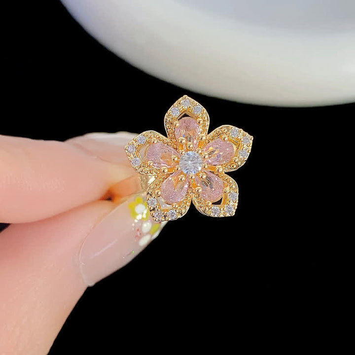 Drehbarer Sakura-Blumen-Zirkon-Anti-Angst-Fidget-Ring - image 2