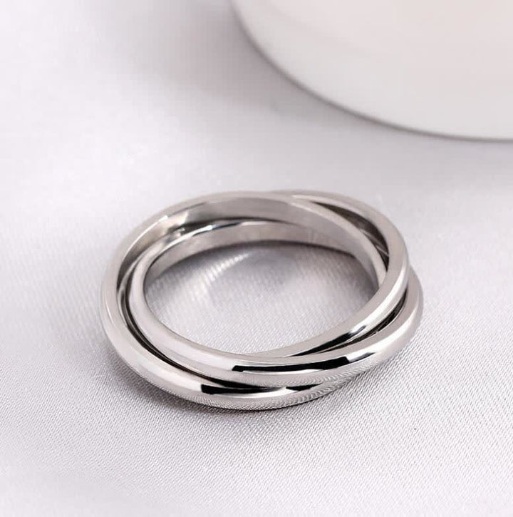 3-in-1 ineinandergreifender Anti-Angst-Rollring - Silber - US 13 - image 7