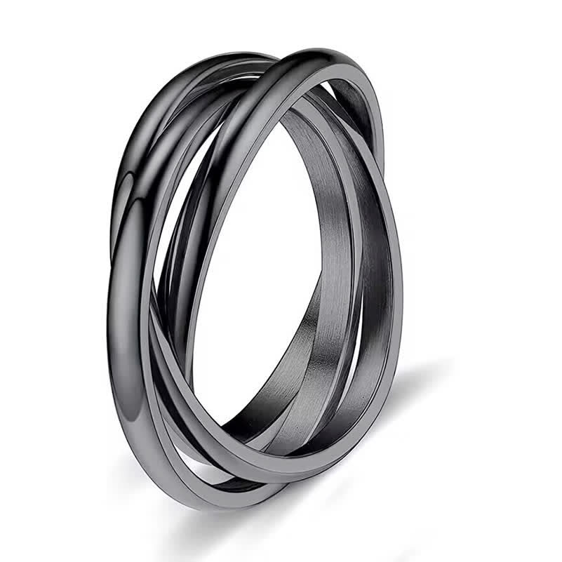 3-in-1 ineinandergreifender Anti-Angst-Rollring - Schwarz - US 13 - image 8