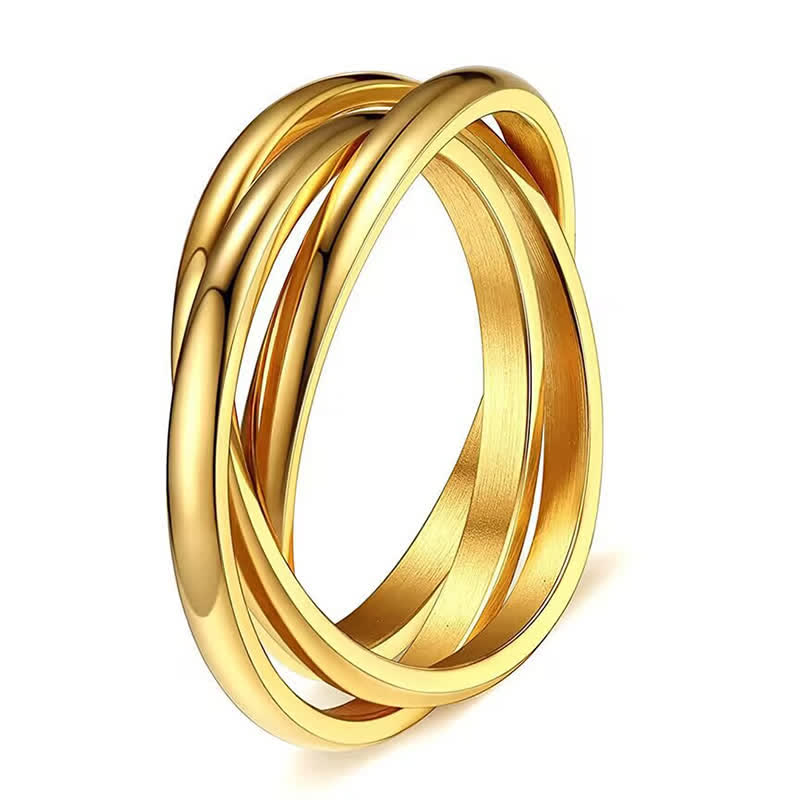 3-in-1 ineinandergreifender Anti-Angst-Rollring - Gold - US 13 - image 9