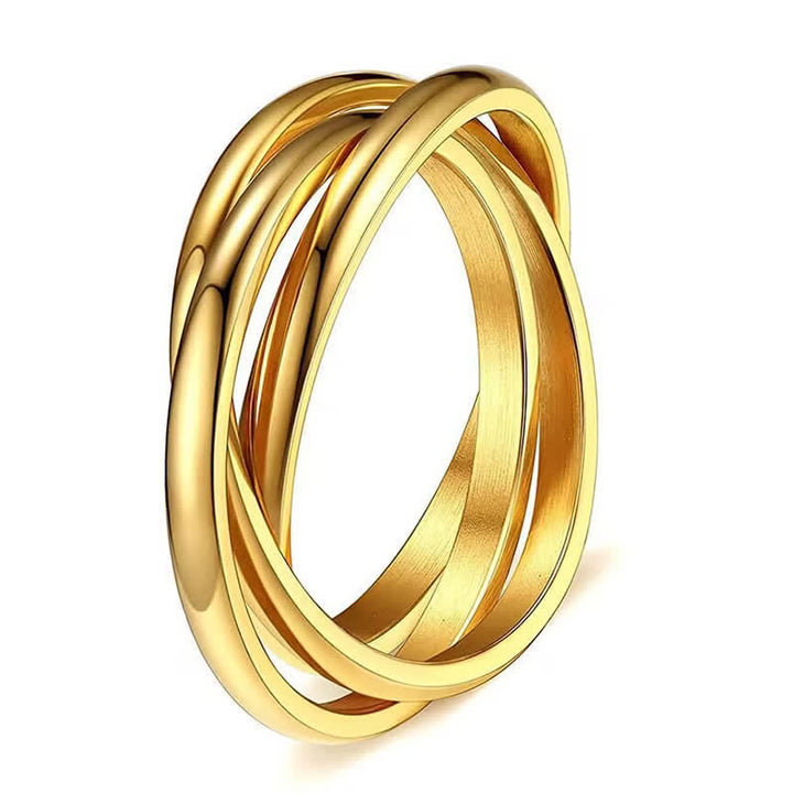 3-in-1 ineinandergreifender Anti-Angst-Rollring - Gold - US 13 - image 9