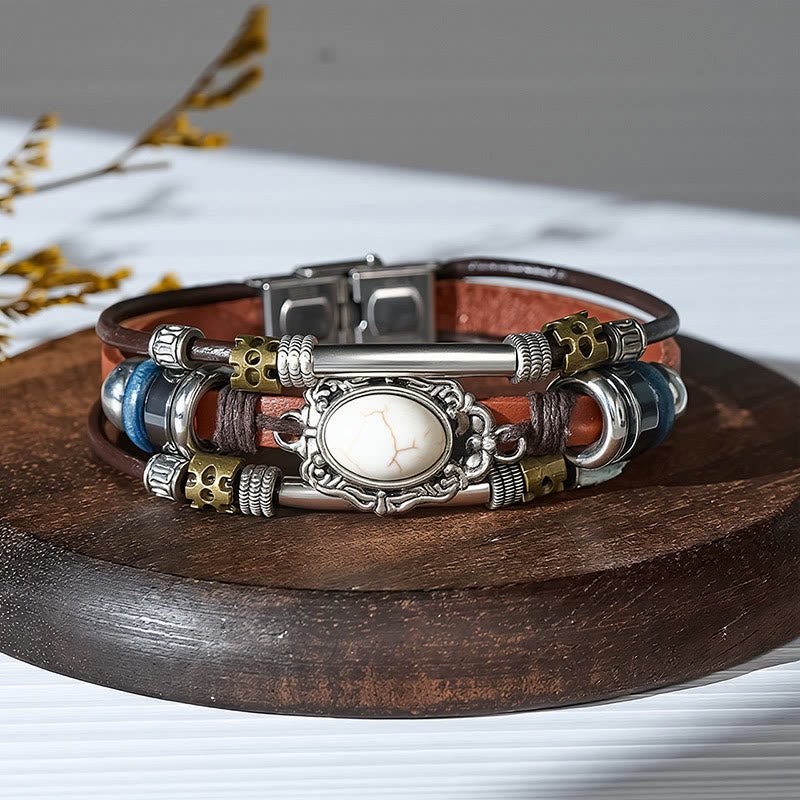 Handgefertigtes geflochtenes Boho-Lederarmband mit Türkisanhänger - Stil Nr. 15 - image 17