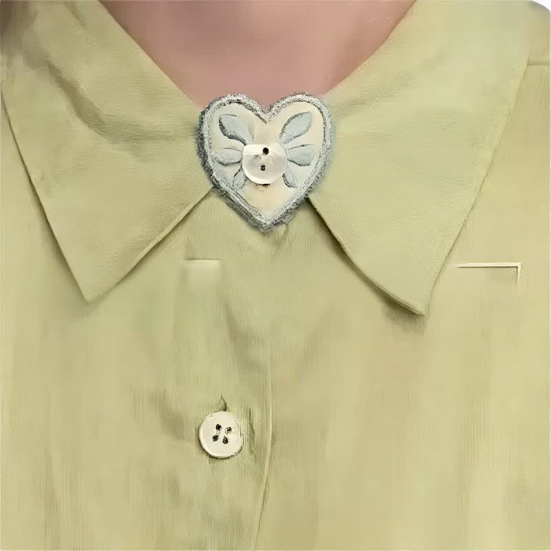 Dekorativer, herzförmiger, bestickter, abnehmbarer Accessoire-Knopfhaken - image 3