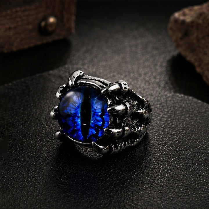 Gothic-Dämonen-Adlerklauen-Ästhetik-Ring mit bösem Blick - Blau - Öffnung - image 1