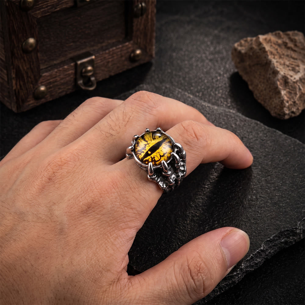 Gothic-Dämonen-Adlerklauen-Ästhetik-Ring mit bösem Blick - image 8