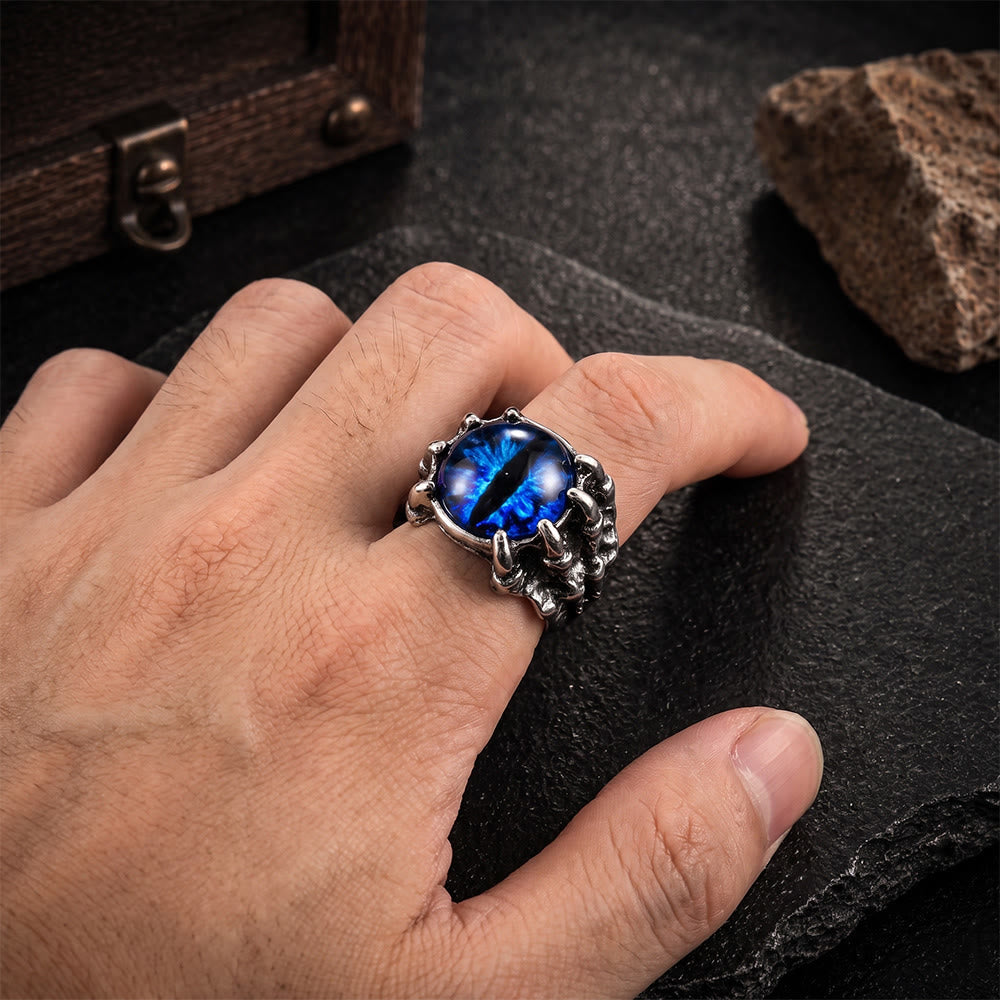Gothic-Dämonen-Adlerklauen-Ästhetik-Ring mit bösem Blick - image 2