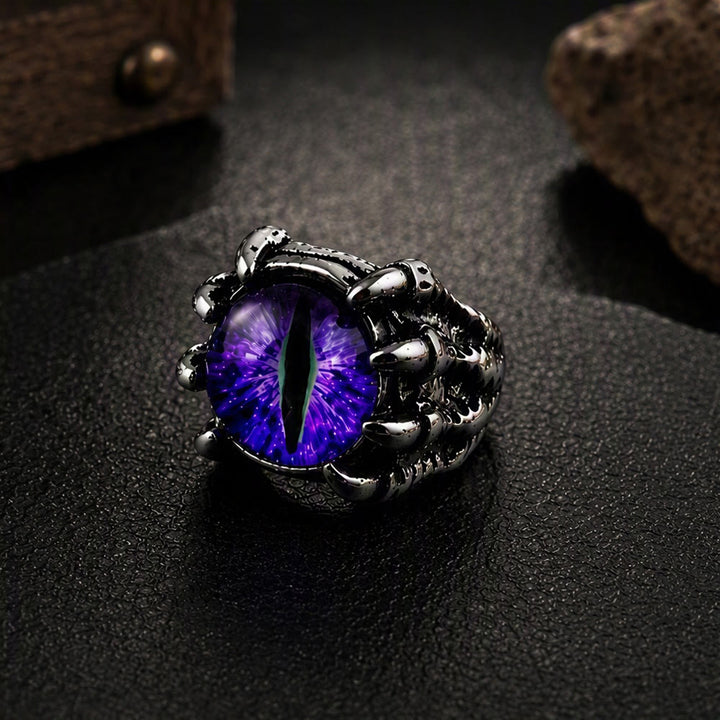 Gothic-Dämonen-Adlerklauen-Ästhetik-Ring mit bösem Blick - Lila - Öffnung - image 5