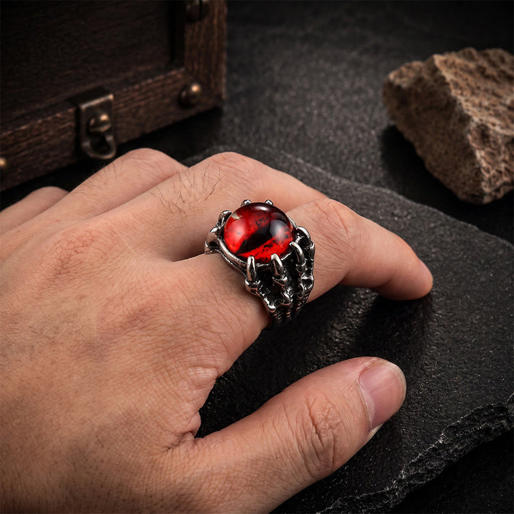 Gothic-Dämonen-Adlerklauen-Ästhetik-Ring mit bösem Blick - image 4