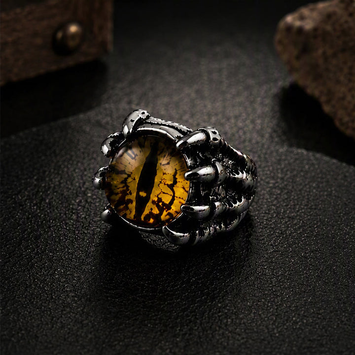 Gothic-Dämonen-Adlerklauen-Ästhetik-Ring mit bösem Blick - Gold - Öffnung - image 7