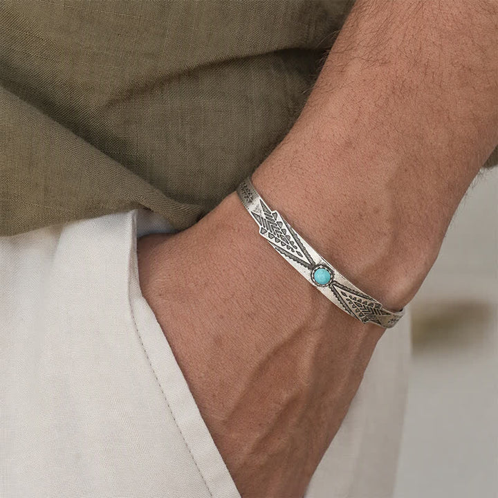 Vintage Boho Tribal Desert Arrow Türkis Offenes Armband - image 1