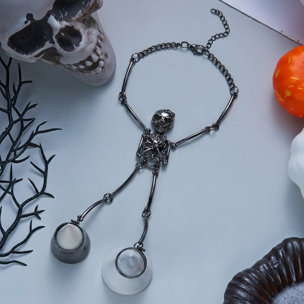 Halloween-Armband mit Skeletthand und Ringen - image 9