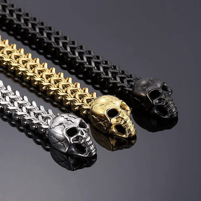 Doppeltes Totenkopf-Armband für Herren mit O-Ring-Karabinerverschluss - image 4