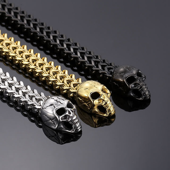Doppeltes Totenkopf-Armband für Herren mit O-Ring-Karabinerverschluss - image 4