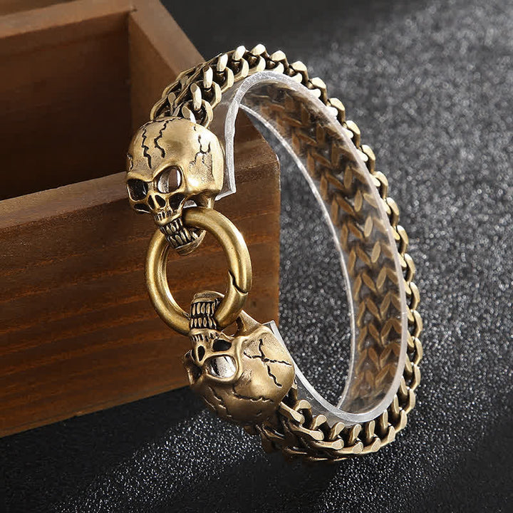 Doppeltes Totenkopf-Armband für Herren mit O-Ring-Karabinerverschluss - image 5