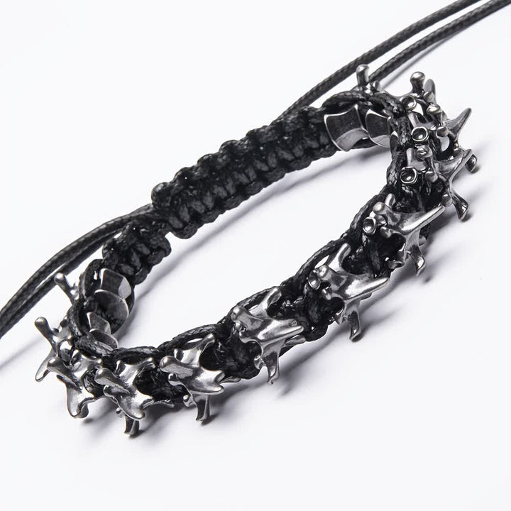 Armband aus geflochtener Drachenwirbelkette - Schwarz & Silber - image 11