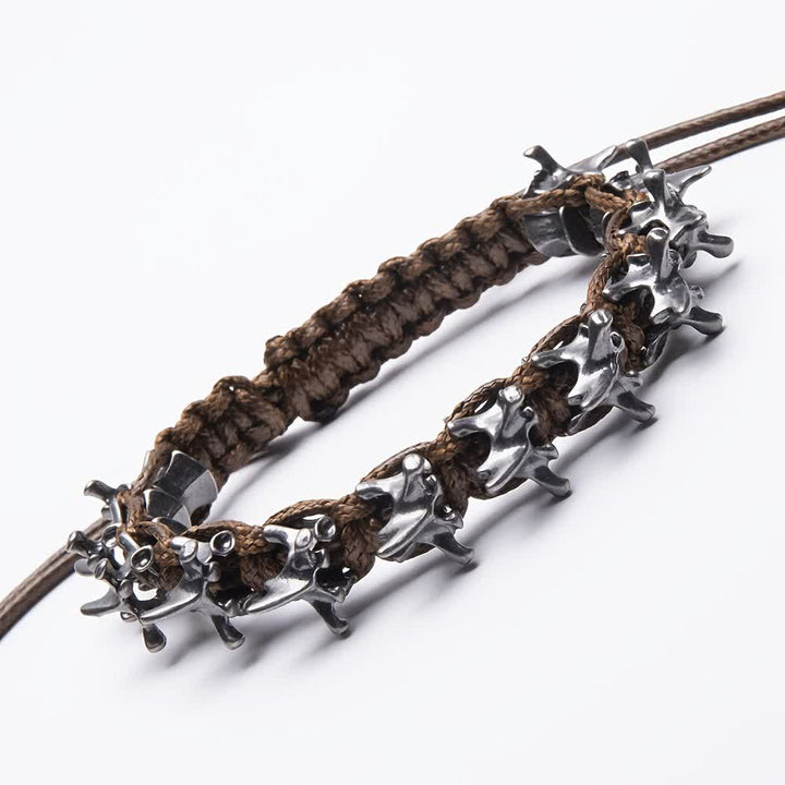 Armband aus geflochtener Drachenwirbelkette - Braun & Silber - image 12