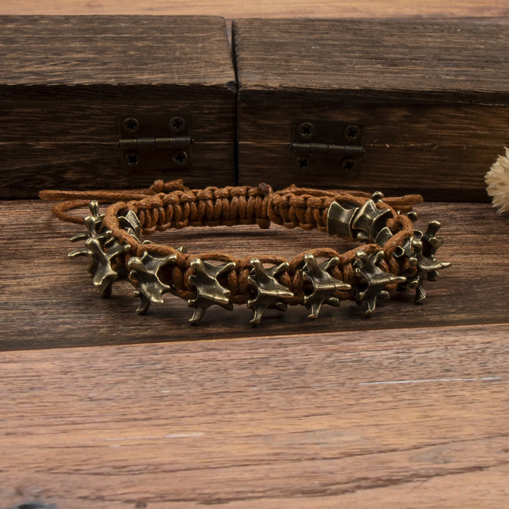 Armband aus geflochtener Drachenwirbelkette - Braun & Bronze - image 9