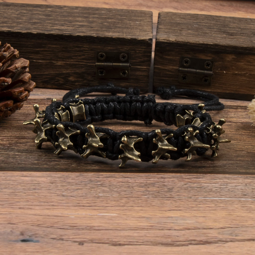 Armband aus geflochtener Drachenwirbelkette - Schwarz & Bronze - image 7