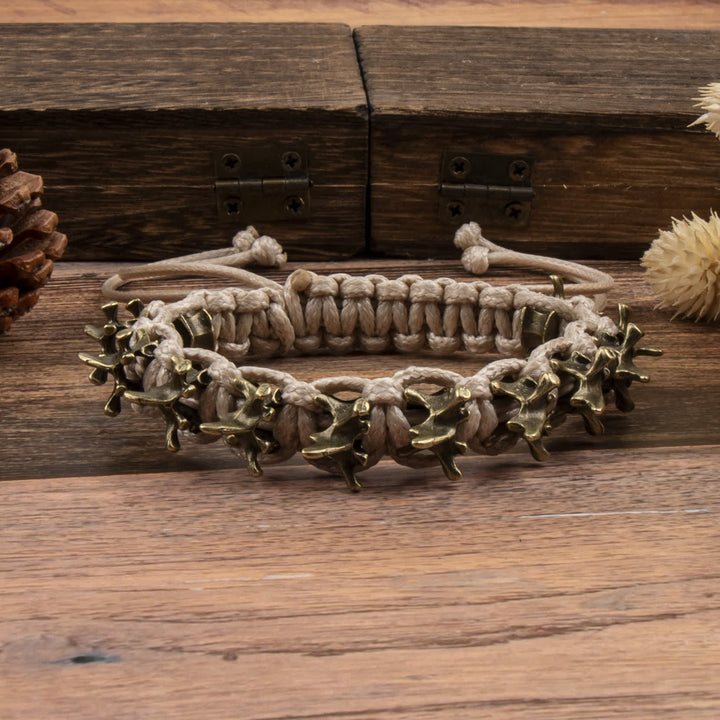 Armband aus geflochtener Drachenwirbelkette - Elfenbein & Bronze - image 10