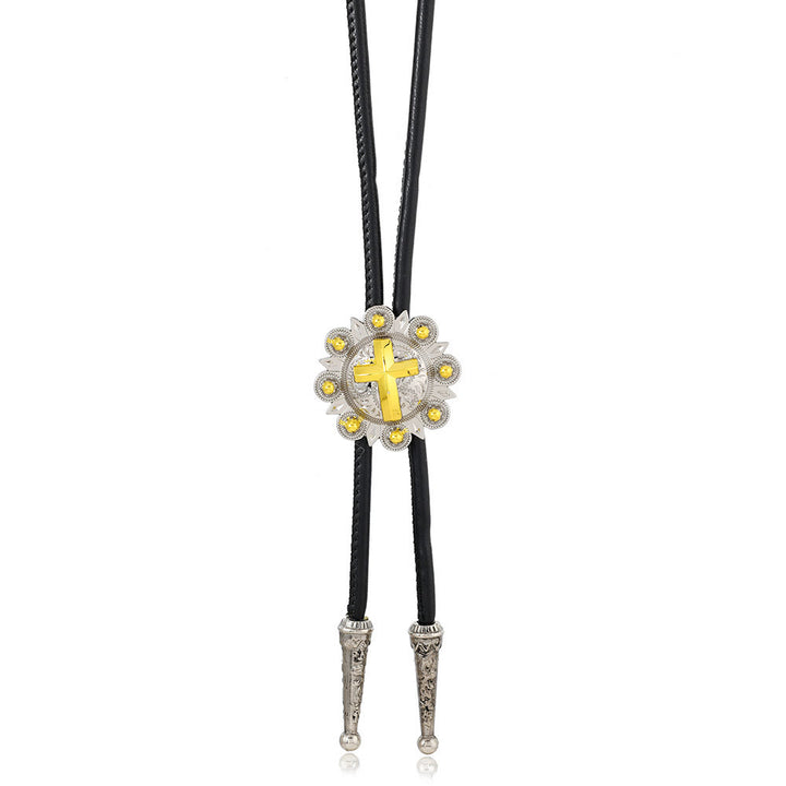 Filigrane Bolo-Krawatten-Halskette in antikem Gold und Silber - image 4