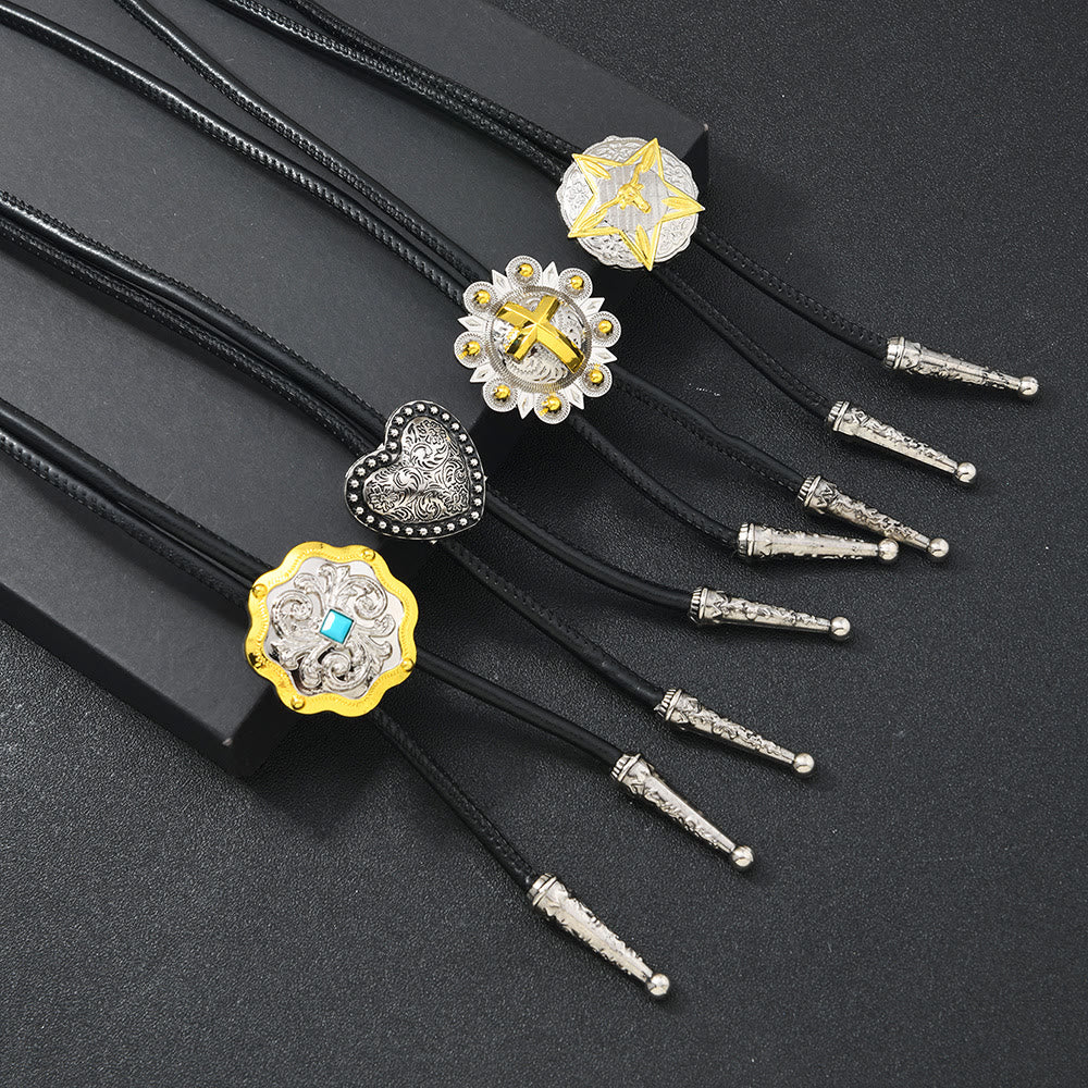 Filigrane Bolo-Krawatten-Halskette in antikem Gold und Silber - image 0