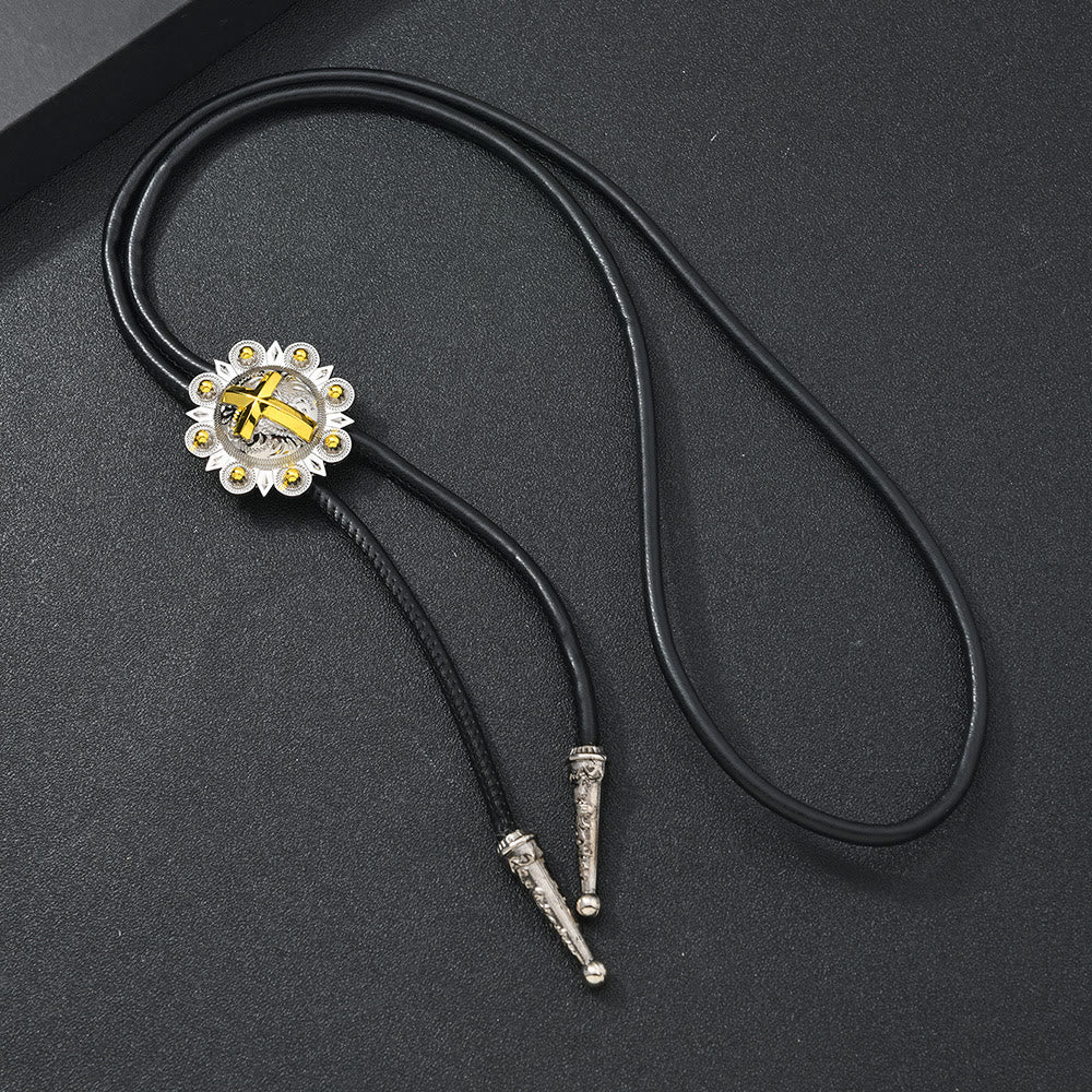 Filigrane Bolo-Krawatten-Halskette in antikem Gold und Silber - Stil Nr. 2 - image 3