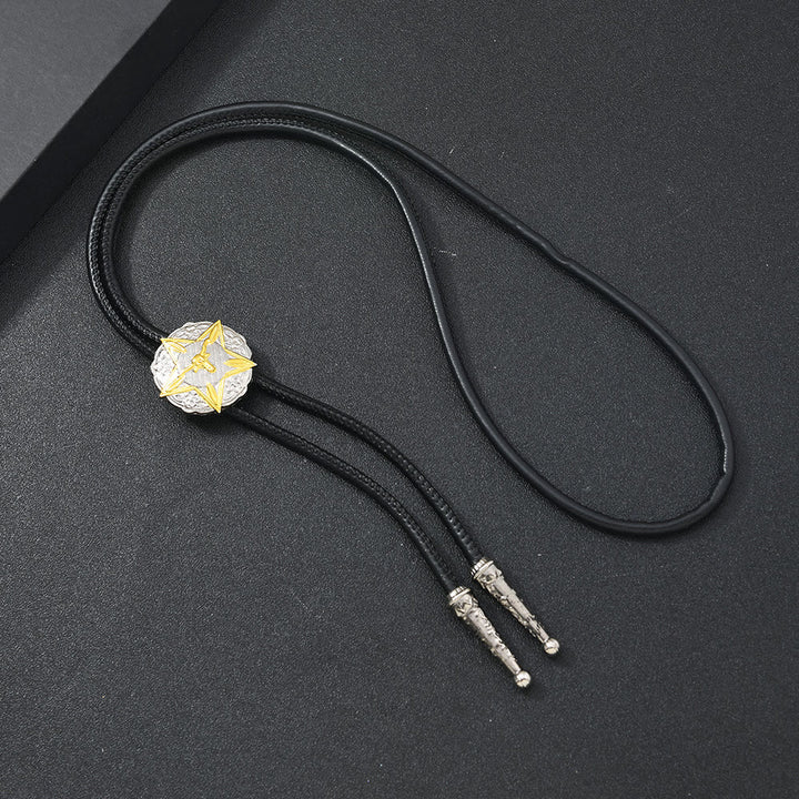 Filigrane Bolo-Krawatten-Halskette in antikem Gold und Silber - Stil Nr. 3 - image 6