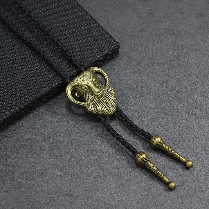 Antike zweifarbige Bolo-Krawatte mit Widderkopf-Motiv für Herren - Bronze - image 2