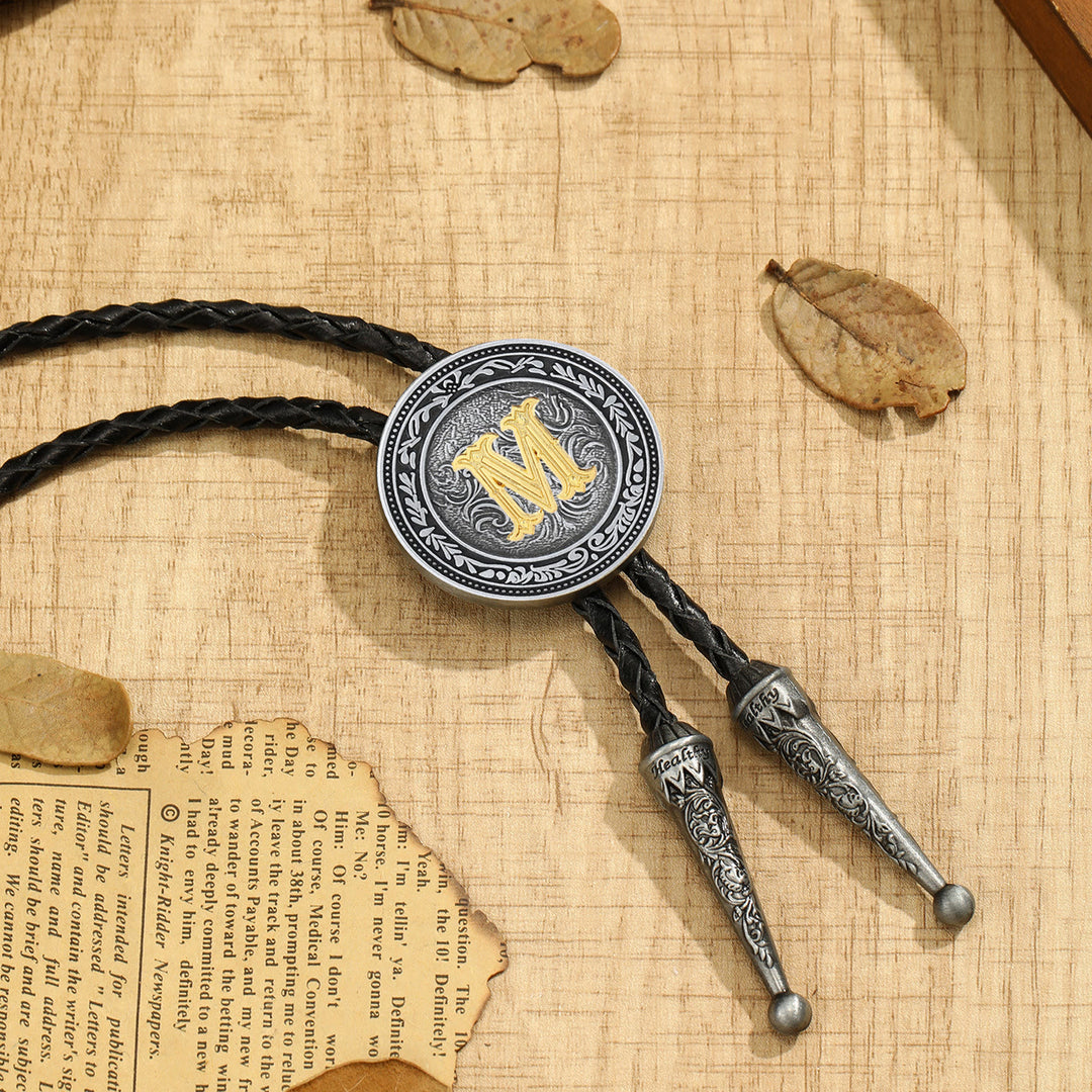Vintage-Western-Bolo-Krawatte für Herren mit filigranem Monogramm - M - image 12