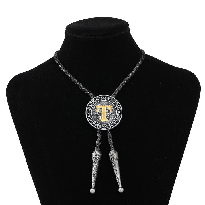Vintage-Western-Bolo-Krawatte für Herren mit filigranem Monogramm - T - image 19