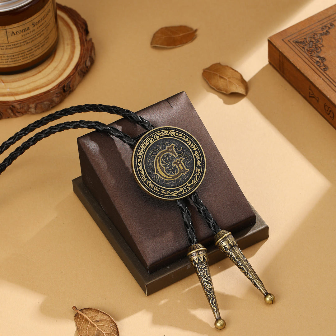 Vintage-Western-Bolo-Krawatte für Herren mit antikem Messingschild - G - image 7