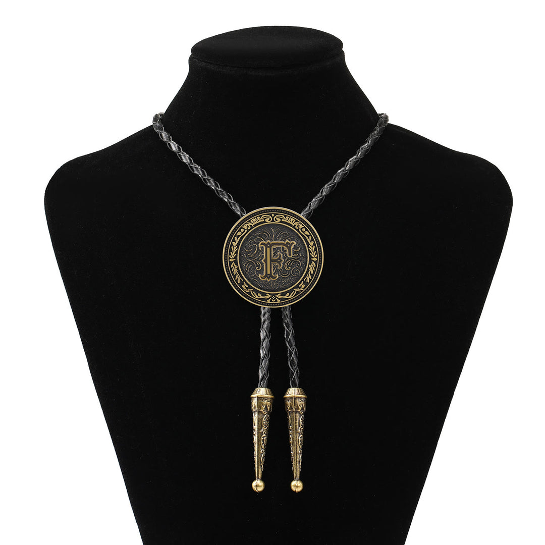 Vintage-Western-Bolo-Krawatte für Herren mit antikem Messingschild - F - image 6