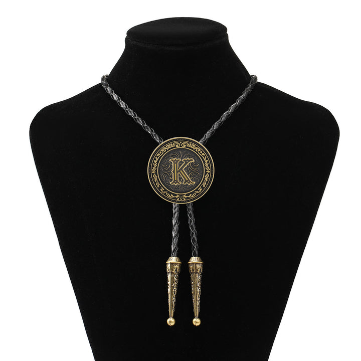 Vintage-Western-Bolo-Krawatte für Herren mit antikem Messingschild - K - image 11