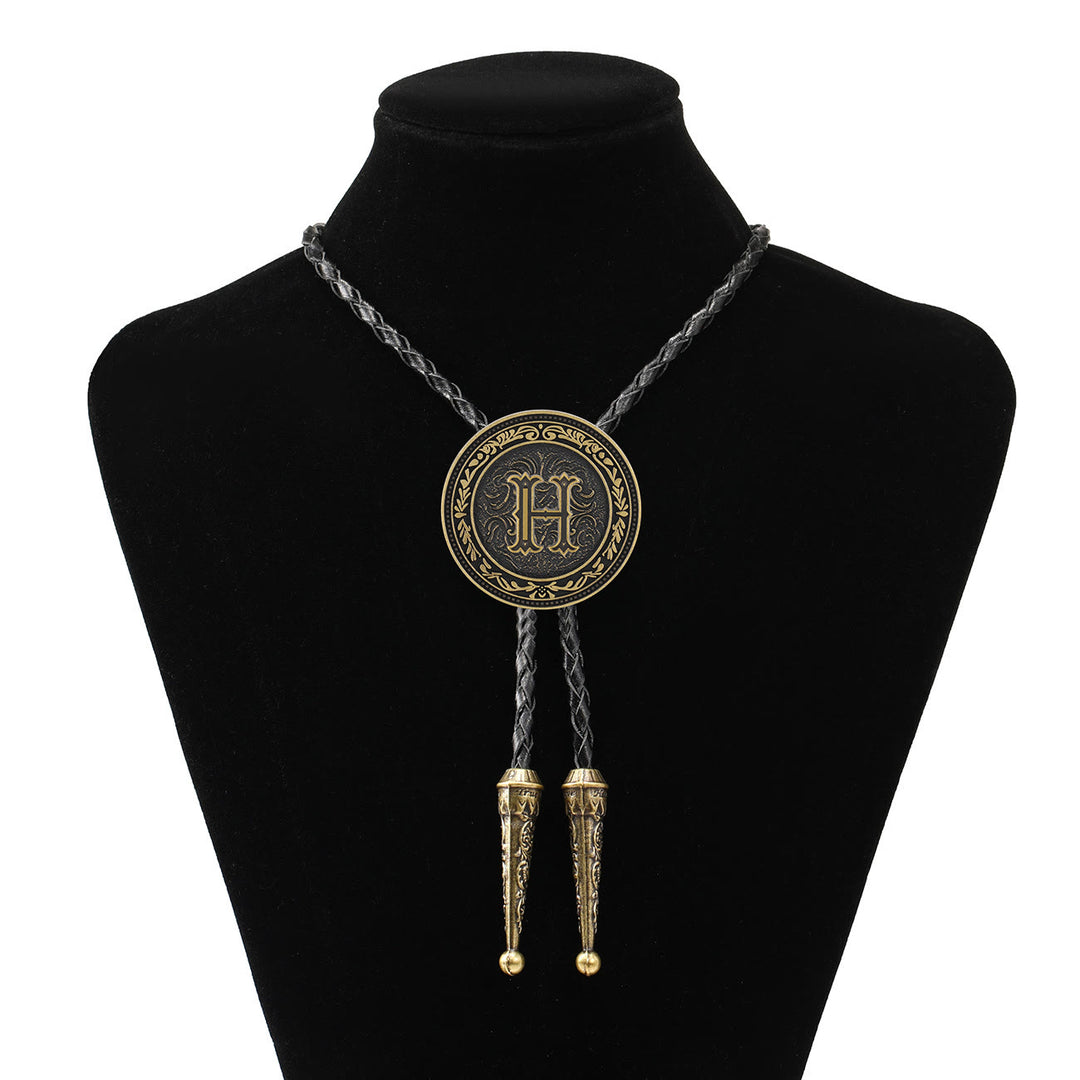 Vintage-Western-Bolo-Krawatte für Herren mit antikem Messingschild - H - image 8