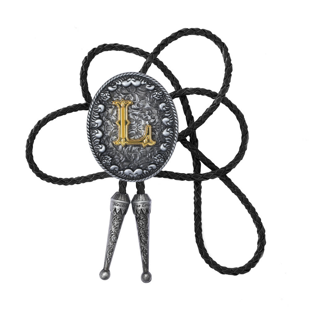 Bolo-Krawatte im alten Stil mit zweifarbigem, aufwendigem Reliefmonogramm. - L - image 13
