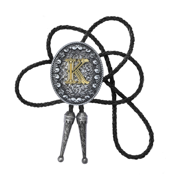 Bolo-Krawatte im alten Stil mit zweifarbigem, aufwendigem Reliefmonogramm. - K - image 12